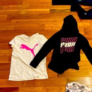 Two pieces puma hoodie and shirt both size 12-14